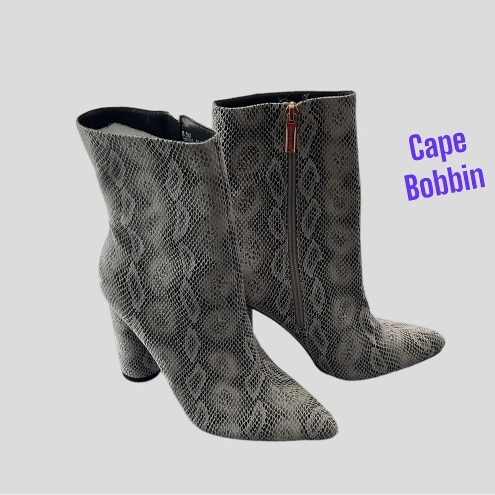 Cape Robbin Chunky Python Block‎ High Heel Bootie Snake Print Size 8.5